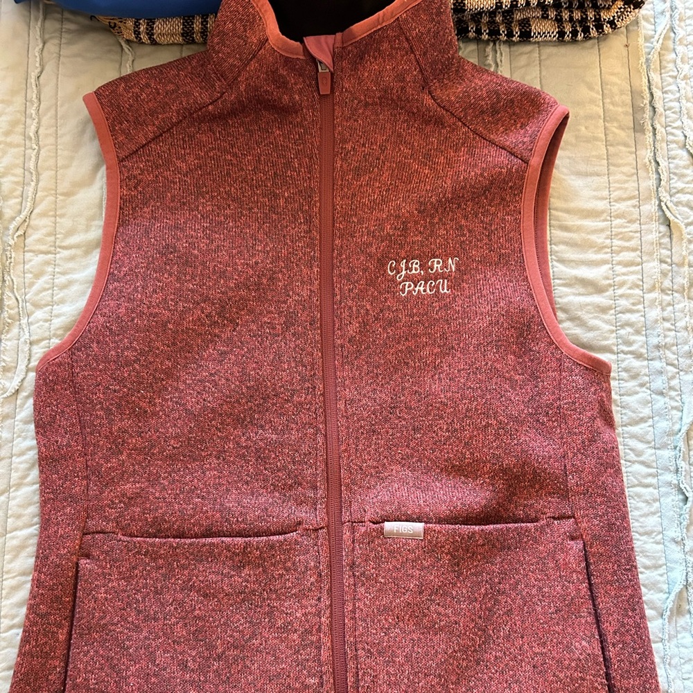 Figs Sweater Vest Small Mauve Lightly Used